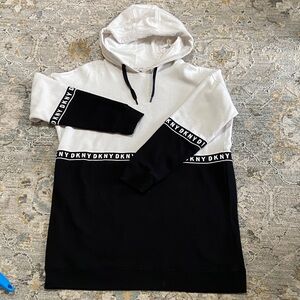 DKNY Monochrome Logo Hoodie Dress